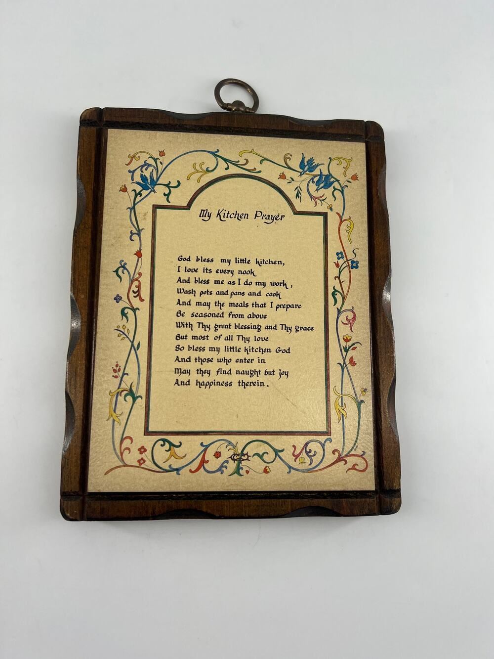 Vintage "My Kitchen Prayer" 90s Cottagecore Jerry Schultz Co Plaque Decor